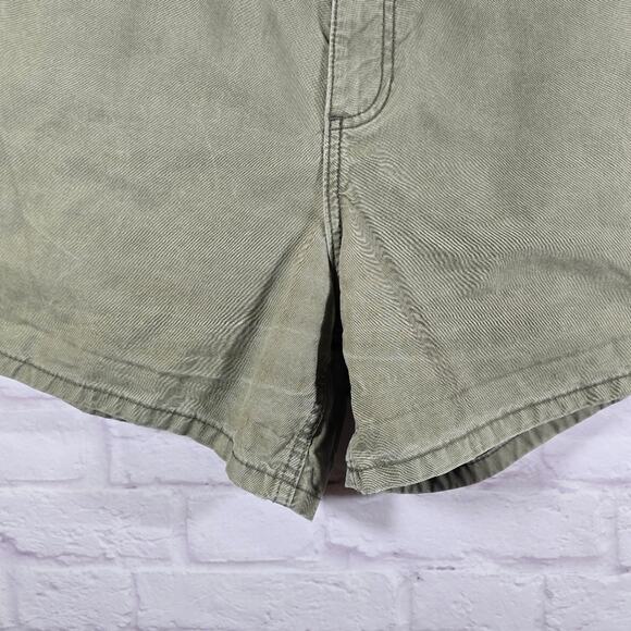 M Asos Design Olive Green Canvas Shorts Womens Size 4 High Waisted Rise Utility - Picture 3 of 8